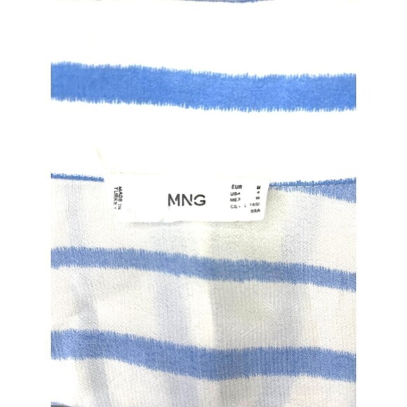 Mango MNG white and blue stripe down button blouse Sz: 6 - Picture 4 of 4